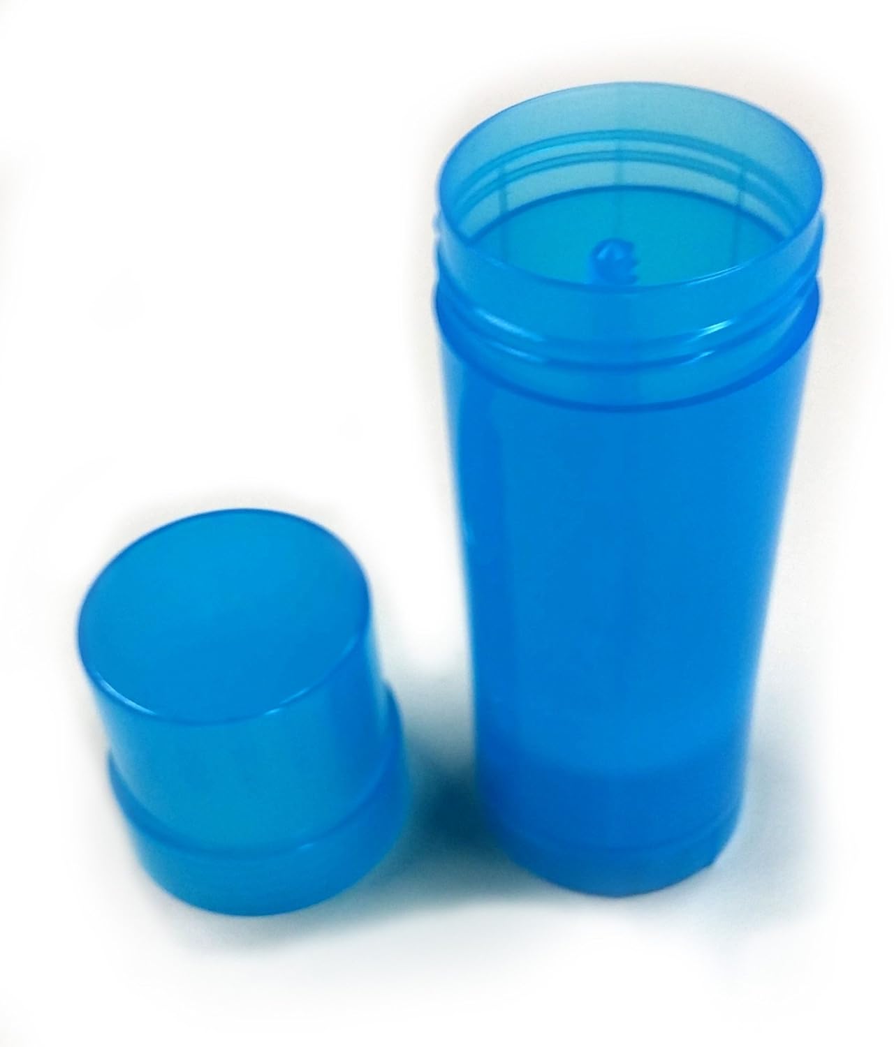 (24) recipientes vacíos de plástico transparente desodorante  cilindros de 2.2 onzas (azul)