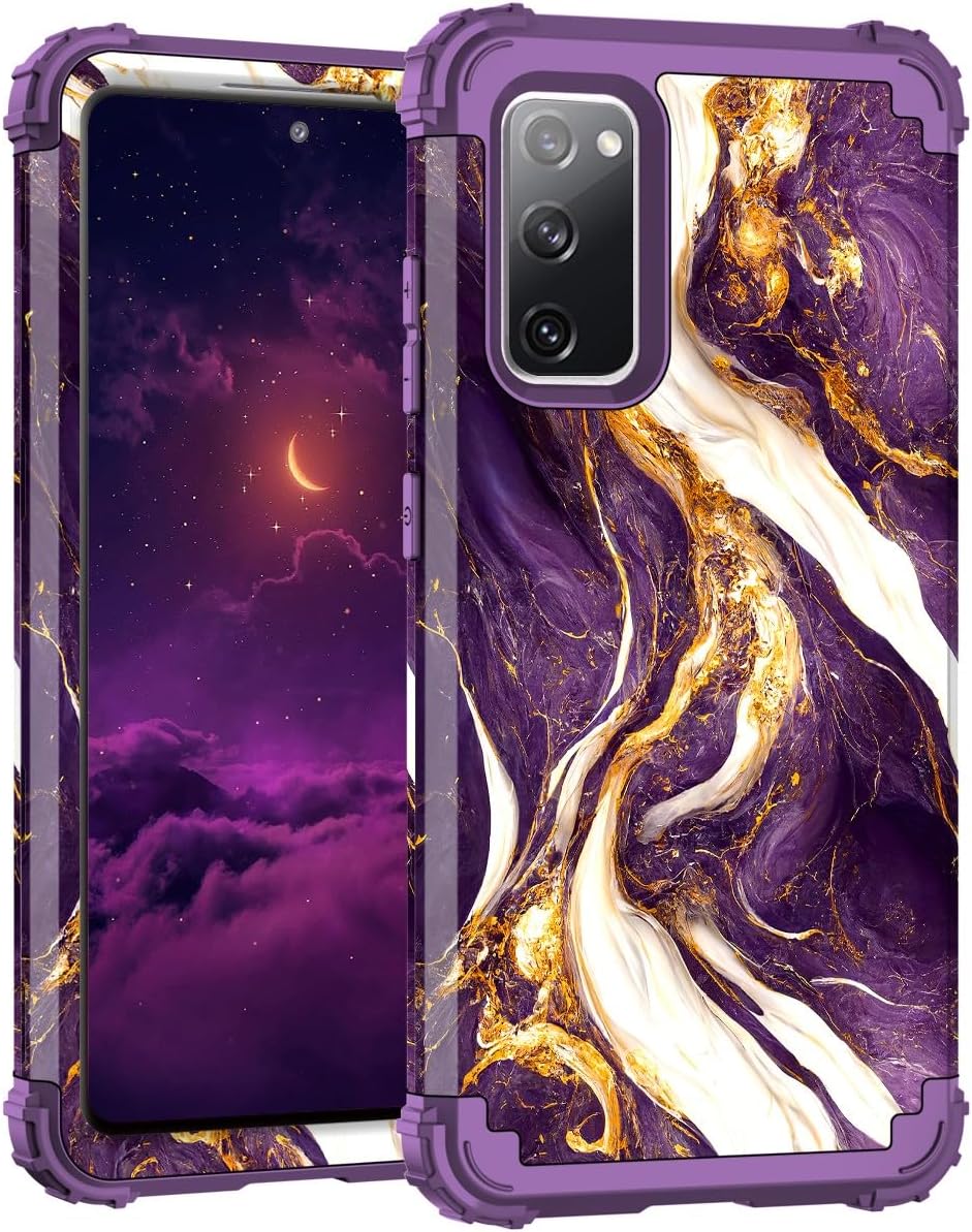 Hocase Funda para Galaxy S20 FE 5G, resistente a prueba de golpes, goma de silicona suave+funda protectora híbrida de plástico duro para Samsung