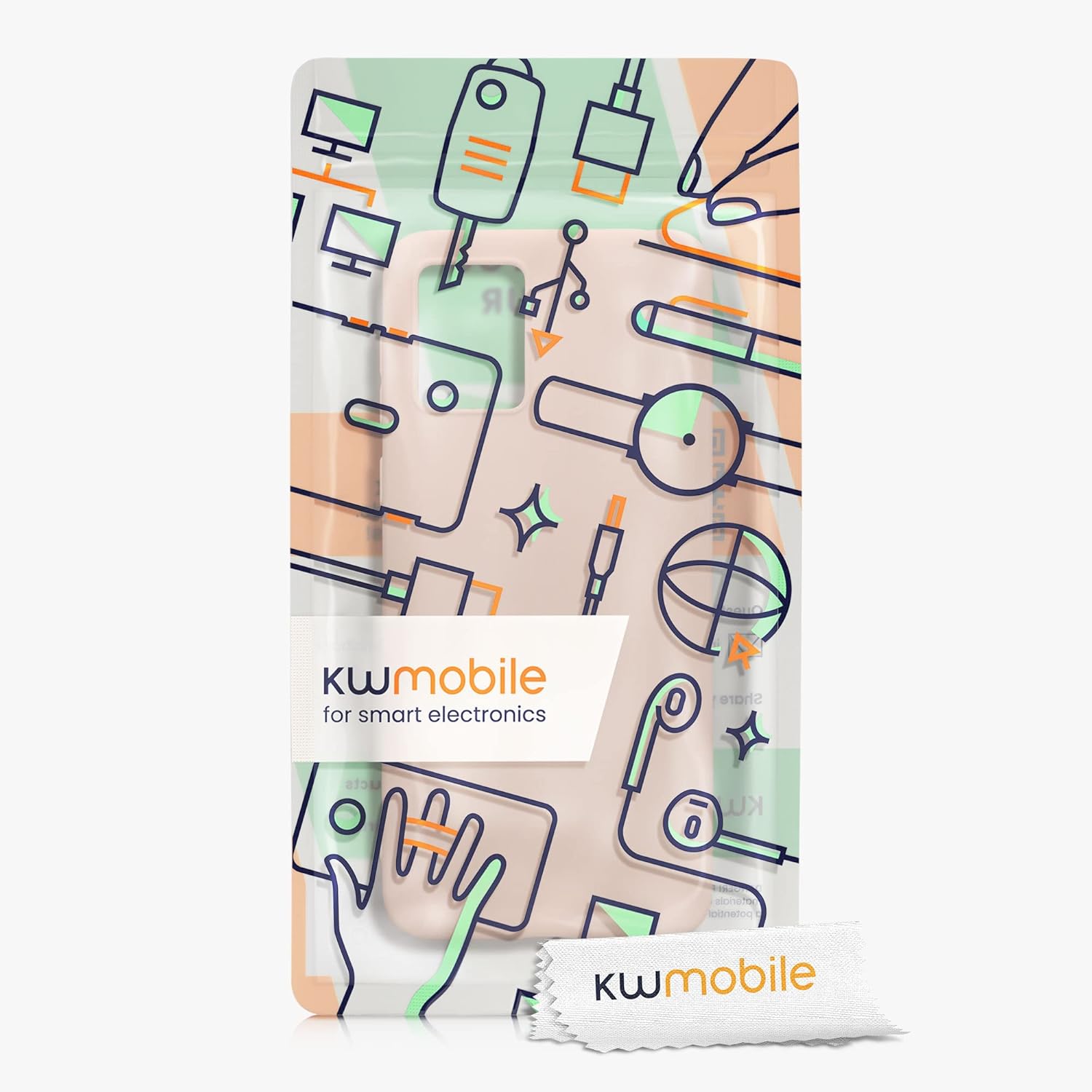 kwmobile Funda compatible con Motorola Moto E13 – Funda protectora de silicona TPU suave y delgada – remolino de coco