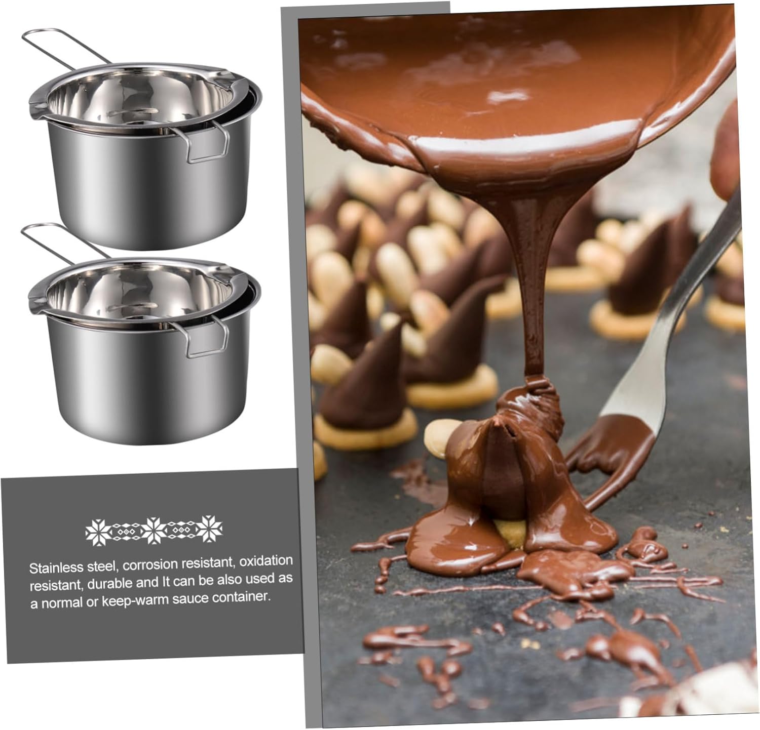 ABOOFAN 3 juegos de velas de mesa de olla de fusión, caldera de leche, molde de para resina, calderas dobles para estufa, caldera doble, olla de