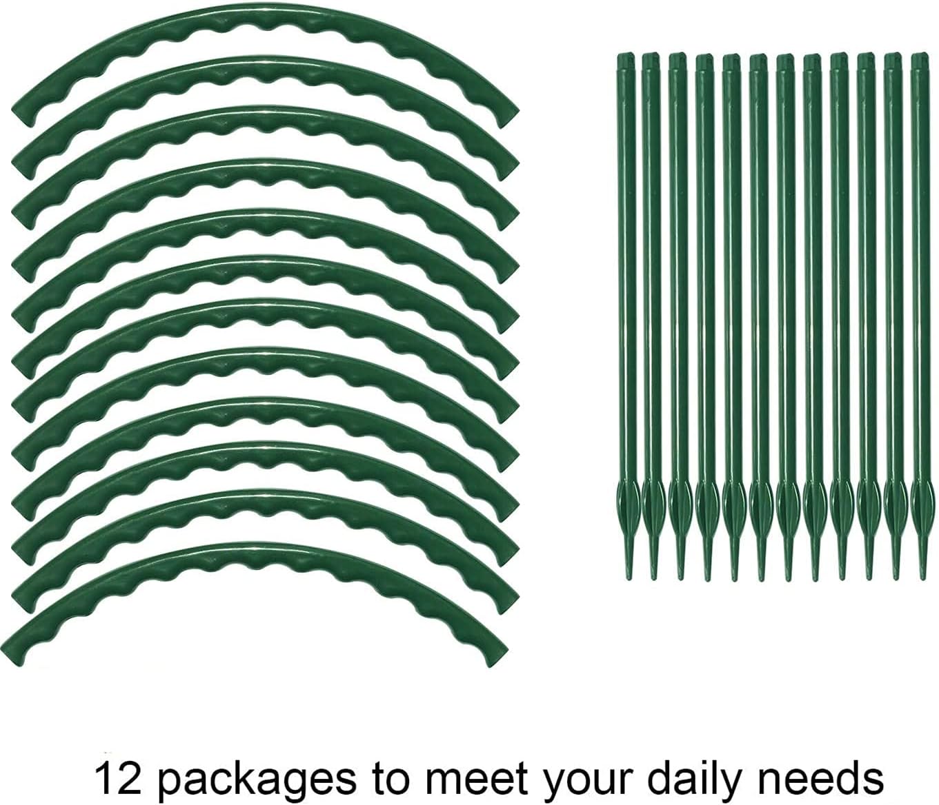 Soporte para plantas de interior y exterior, soporte para plantas pequeñas, medio redondo para plantas en maceta, estacas de plástico con 20 clips
