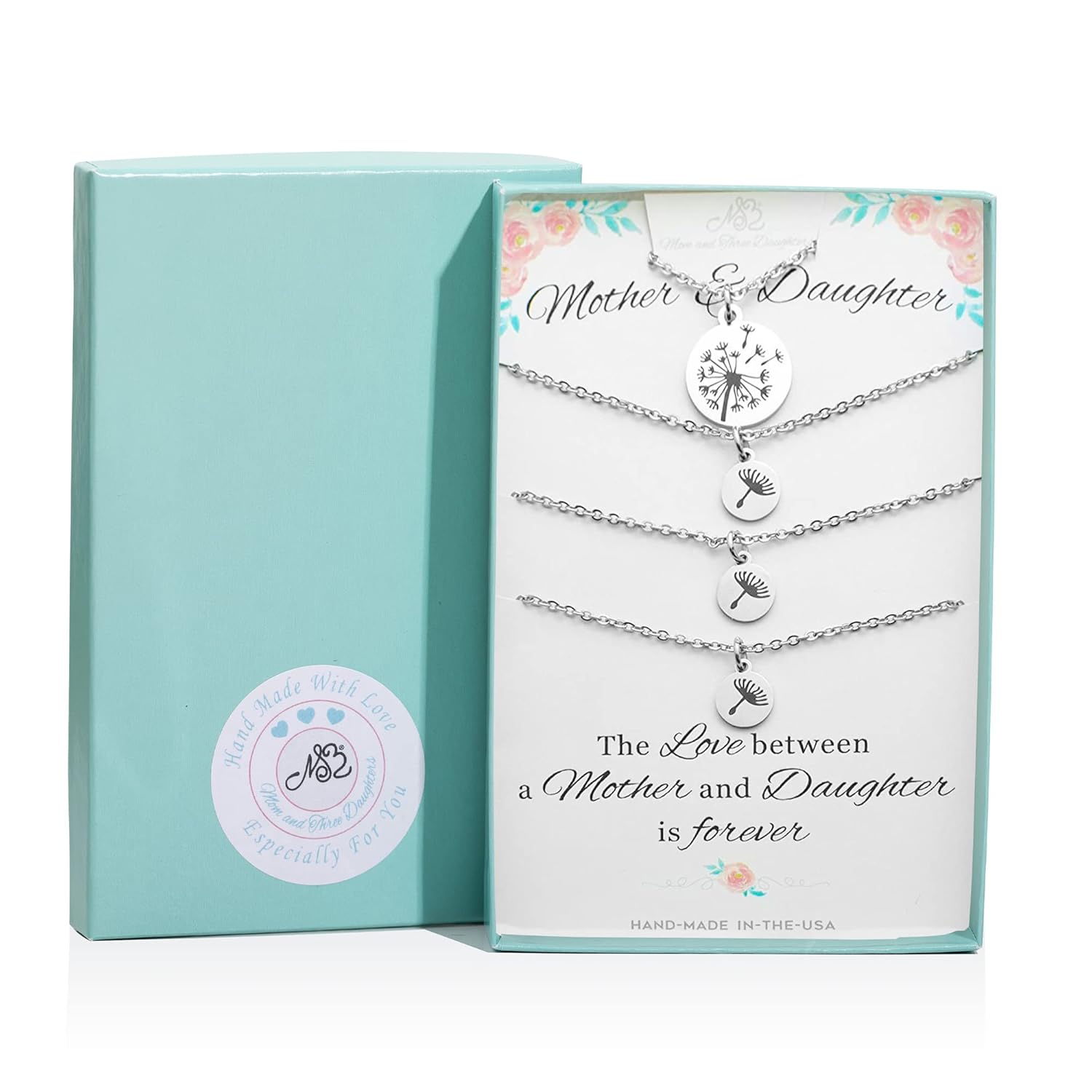 Mother and Three Daughters Necklace Set in Stainless Steel. Mothers Day Gift. Mothers Day. Three Daughters. Mother Daughter Necklace. Mother