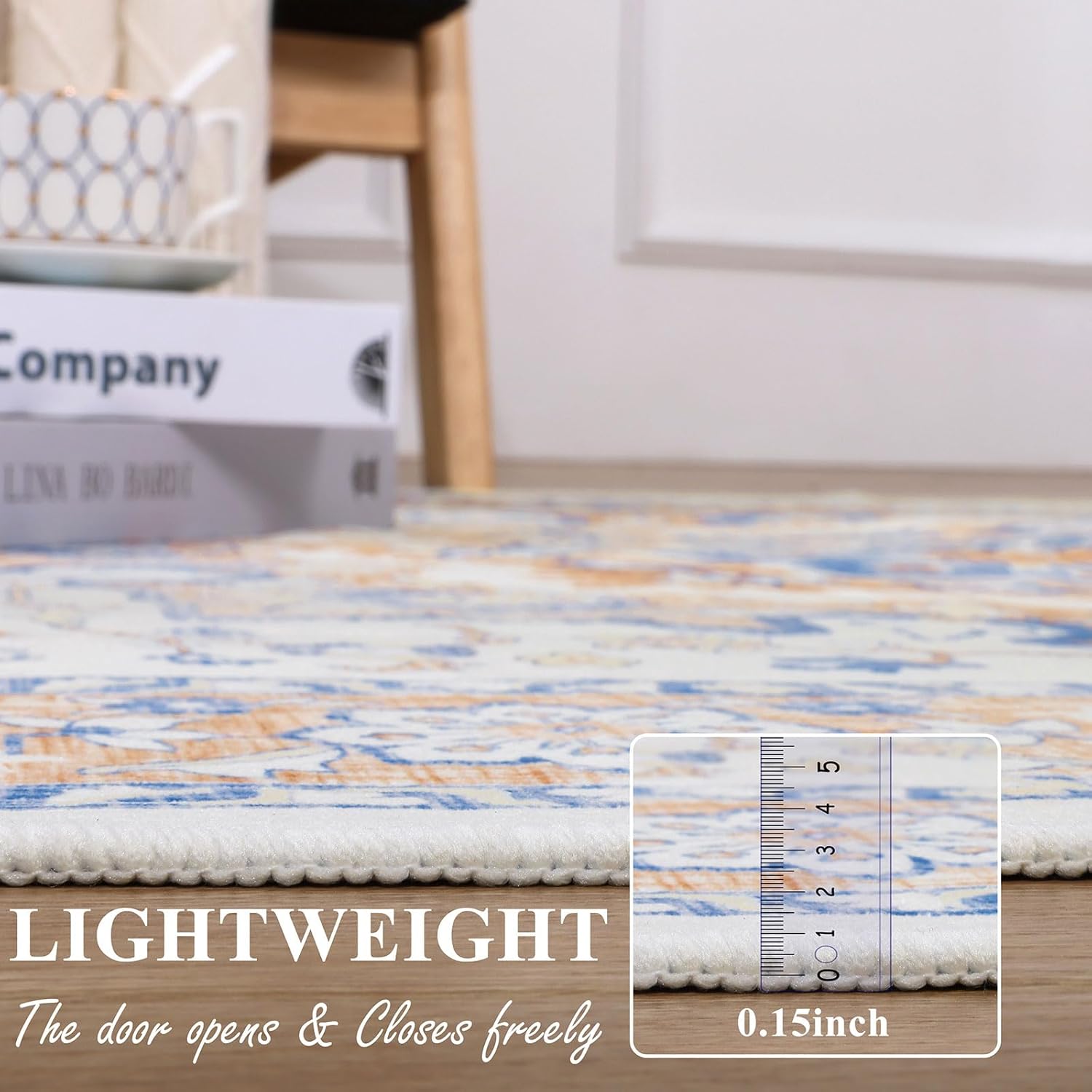 Topotdor Alfombra lavable a máquina de 6 x 9 pulgadas, ultrafina, con respaldo antideslizante, alfombras plegables para sala de estar, dormitorio,