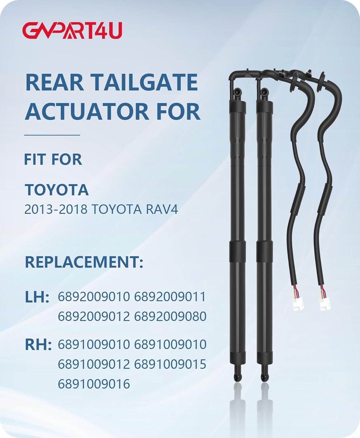 GVPART4U 6891009010 Actuador de puerta elevadora 2013-2018 Toyota RAV4 puntales de elevación de escotilla trasera eléctrica 1 par, 2 piezas de