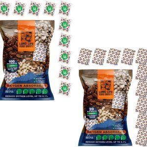 Absorbentes de oxígeno de 500 cc y 2500 cc para almacenamiento de alimentos  3 veces la capacidad de absorción de oxígeno  Extiende la vida útil y Absorbentes de oxígeno de 500 cc y 2500 cc para almacenamiento de alimentos  3 veces la capacidad de absorción de oxígeno  Extiende la vida útil y