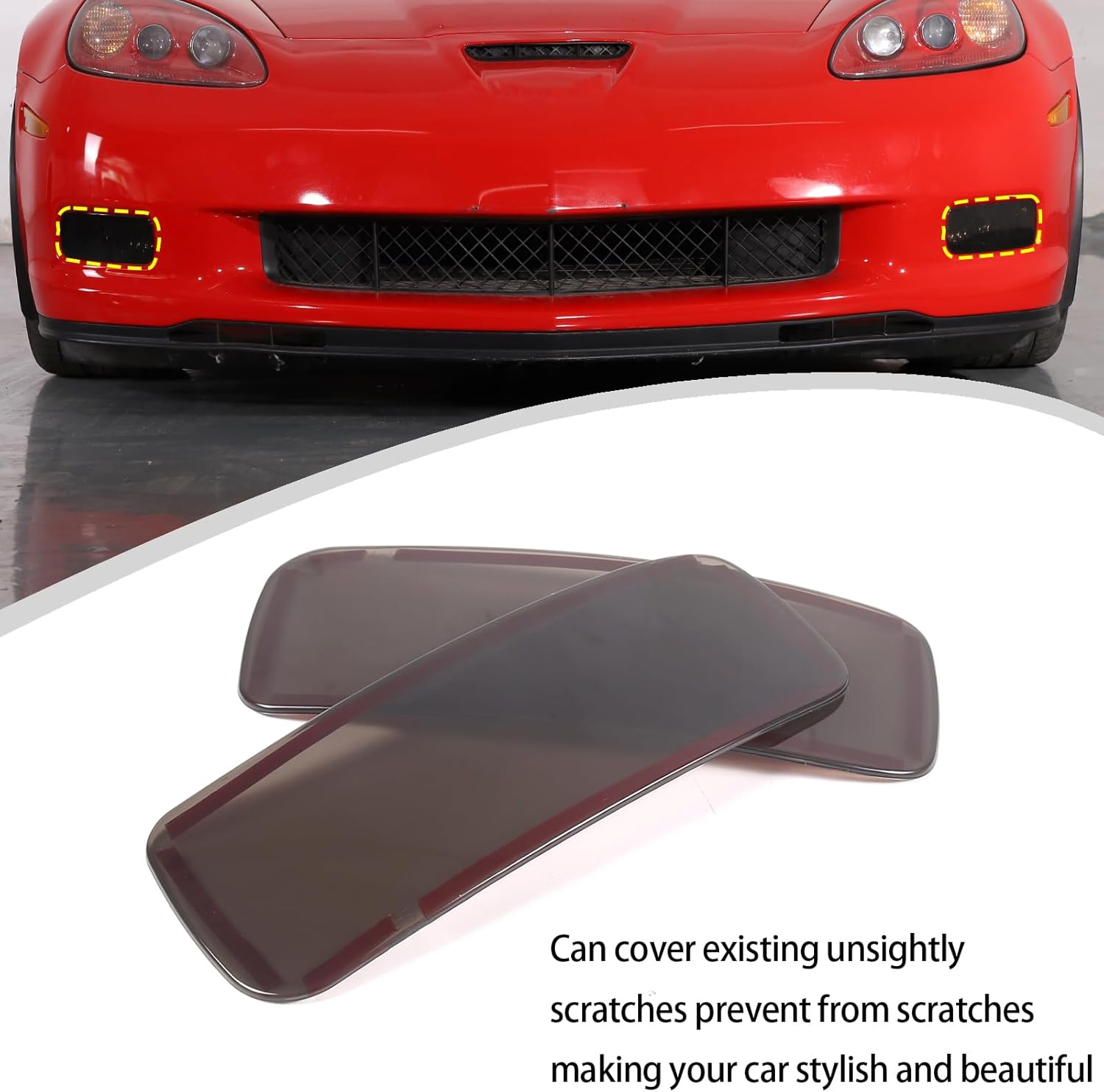Protector de cubierta de luz antiniebla delantera compatible con Chevrolet Corvette C6 2005-2013, ABS antiniebla delantera lámpara lámpara lámpara