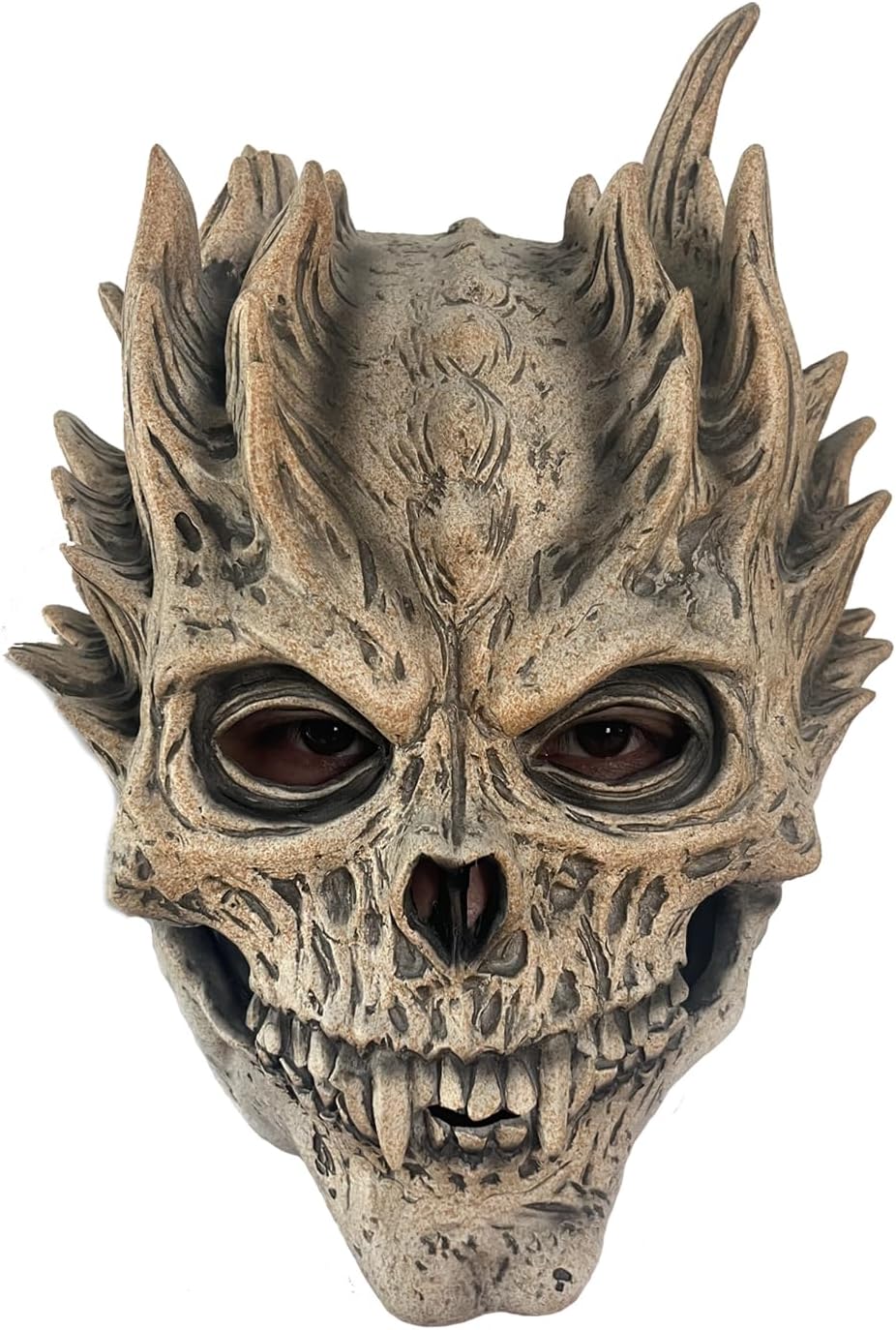 Máscara de esqueleto de calavera aterradora, demonio de terror, máscara espeluznante de Halloween, mascarada, cosplay, fiesta, accesorios de