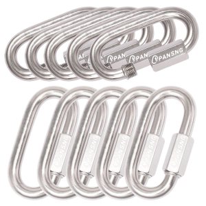 10 cadenas de acero inoxidable 14, eslabones rápidos M6, tornillo ovalado, mosquetón de bloqueo de 2000 libras, conector de enlace de cuerda para 10 cadenas de acero inoxidable 14, eslabones rápidos M6, tornillo ovalado, mosquetón de bloqueo de 2000 libras, conector de enlace de cuerda para