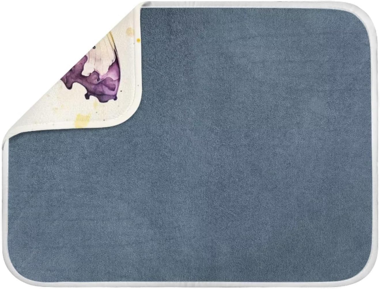 Tapete de drenaje con diseño de mariposa para escurridor de platos, tapete de microfibra absorbente para secado de platos, almohadilla suave