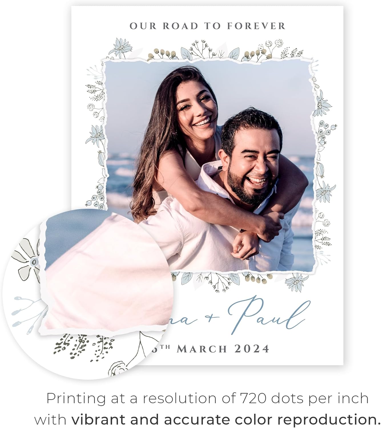 Letrero de bienvenida de boda personalizado de 24 x 18 pulgadas con foto y texto, letrero de recepción personalizado en acrílico, tablero de espuma