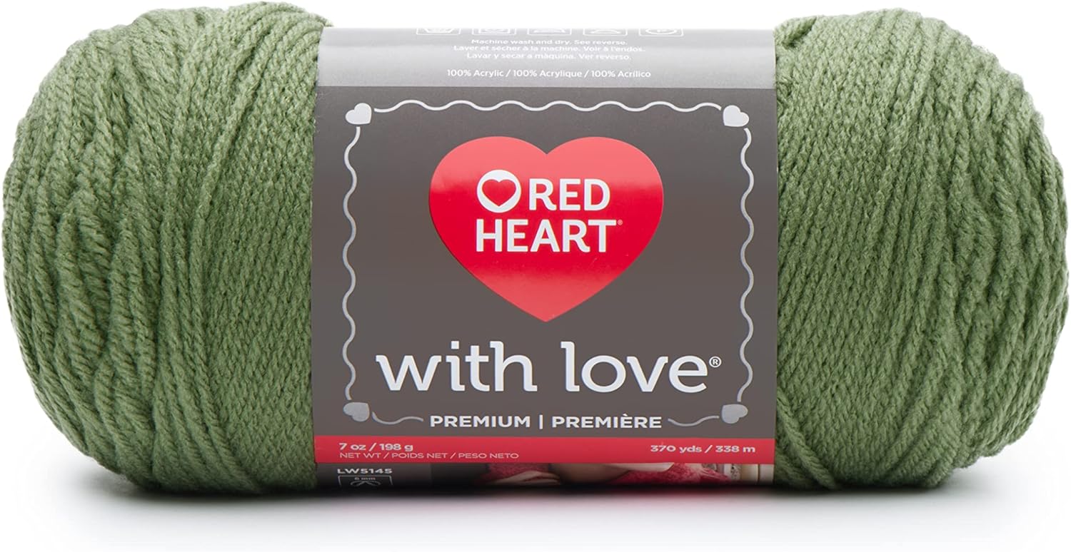 Red Heart with Love – Hilo de lechuga  Paquete de 3 unidades de 6.98 oz7 onzas  Acrílico  4 medianos (peinado)  370 yardas  Tejidoganchillo, gris
