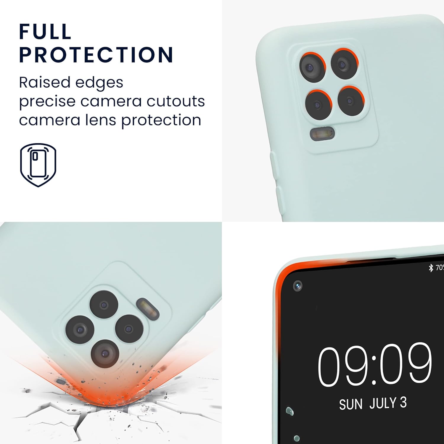 kwmobile Funda compatible con Realme 88 Pro – Funda protectora delgada de TPU con acabado mate suave – Menta fresca