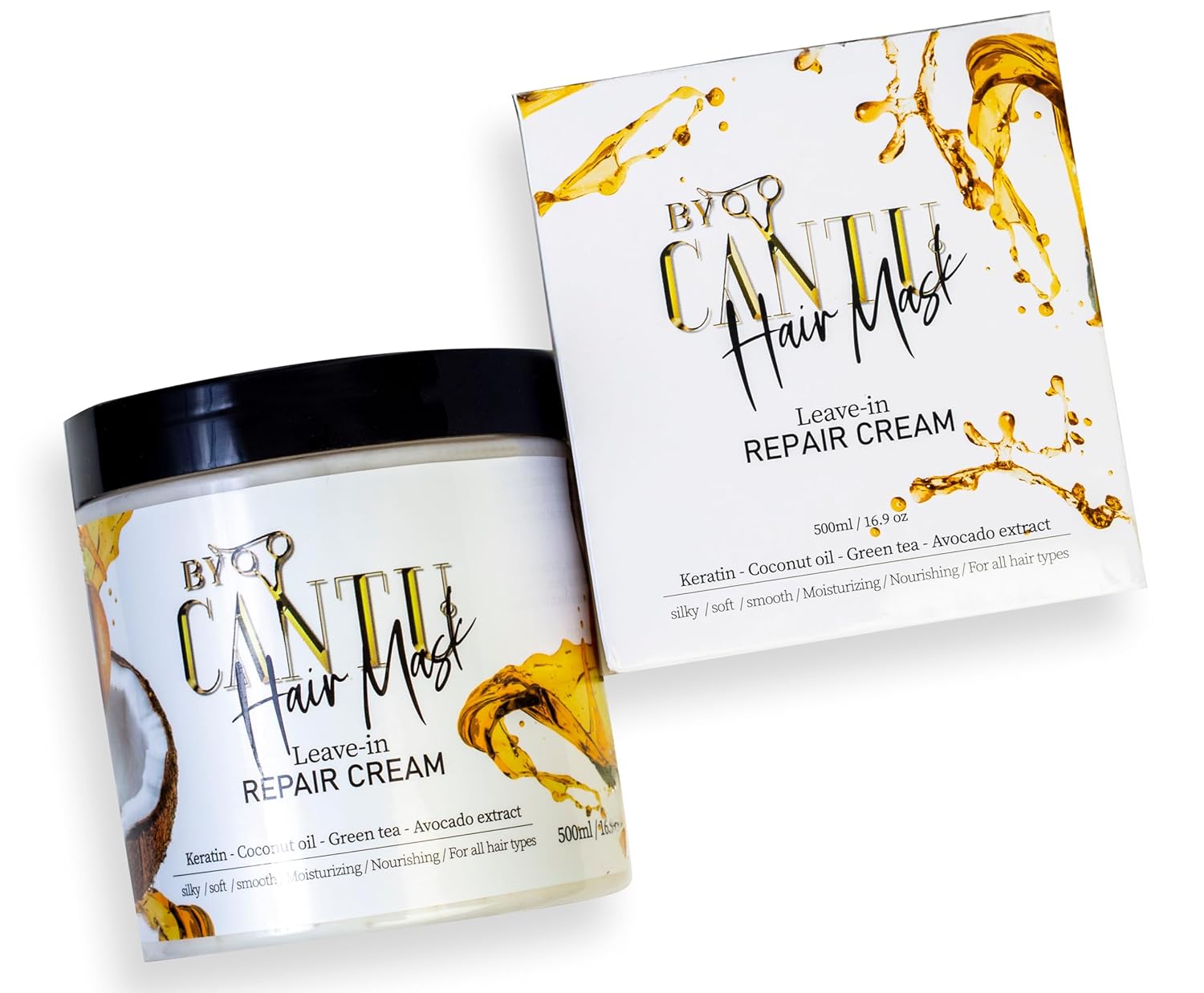 Cantu Hair Mask Crema reparadora sin enjuague – Hidratación intensiva y reparación profunda para cabello seco y dañado