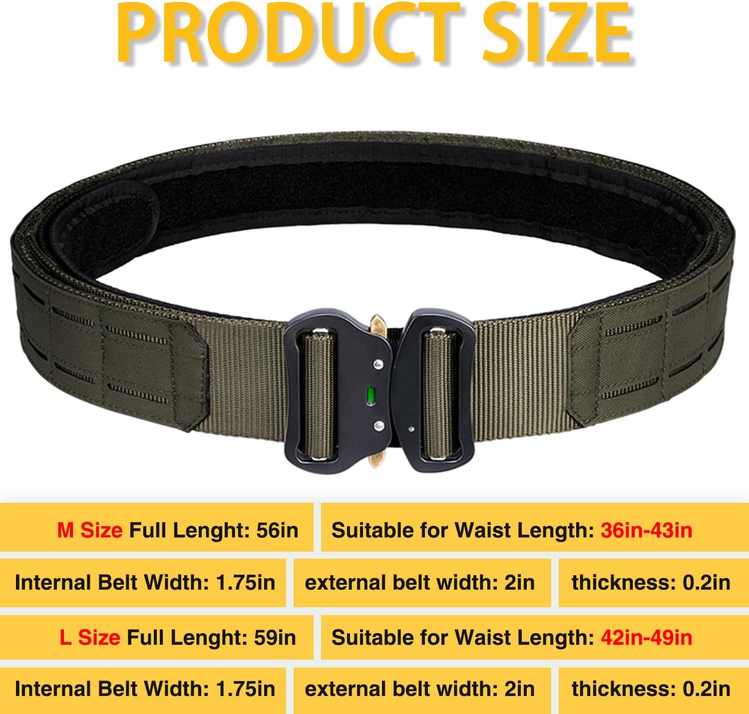 TWINFALCONS Molle Battle Belt Tactical Belt 2 Inch Law Enforcement Battle Belt Quick Release Duty Belt with 1.75″ Inner Belt