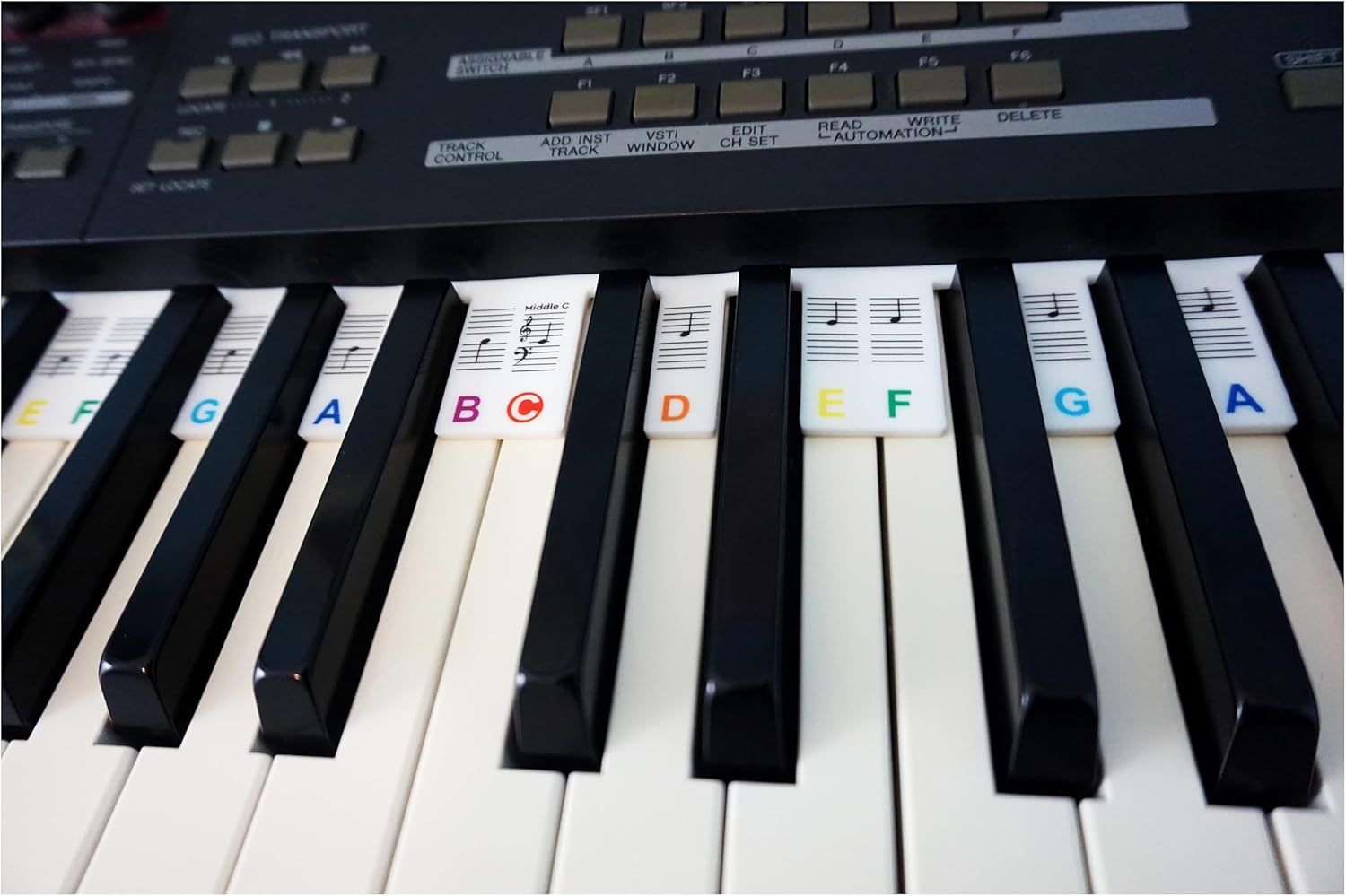 Plum Rose – Etiquetas extraíbles para notas de teclado de piano – Silicona – Alternativa a las calcomanías de teclado de piano – Etiquetas de teclas