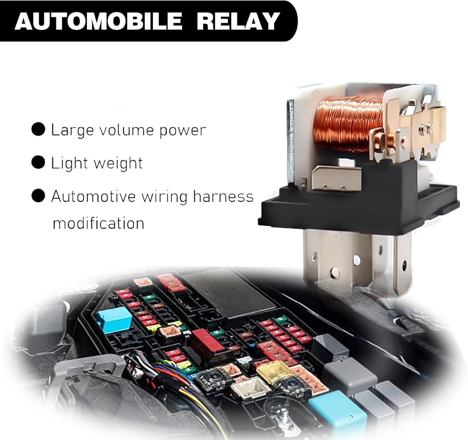 Paquete de 4 relés para automóvil, 12 V, 40 A, relé de 5 pines, interruptor de relé automático, repuesto para motor fuera de borda de automóvil y