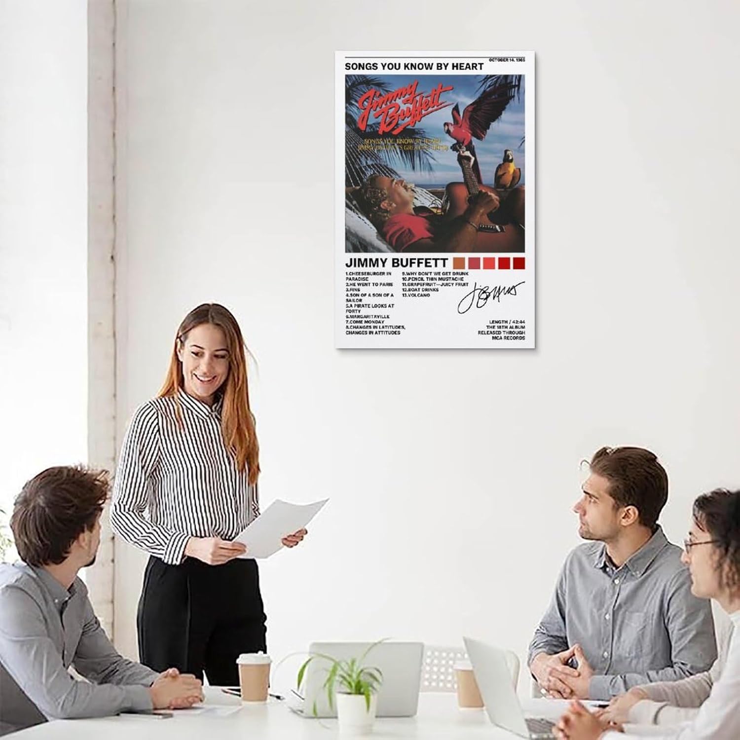 Póster de Jimmy con texto en inglés “Canciones de Buffett You Know by Heart”, pintura decorativa, lienzo, pósteres de pared e impresión artística