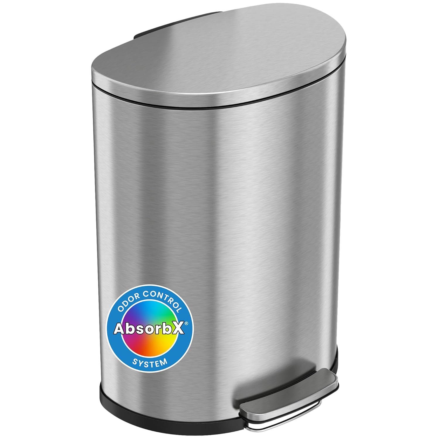 iTouchless SoftStep – Cubo de basura de 13.2 galones con filtro de olor, acero inoxidable de 50 litros, ahorra espacio con pedal para cocina, hogar,