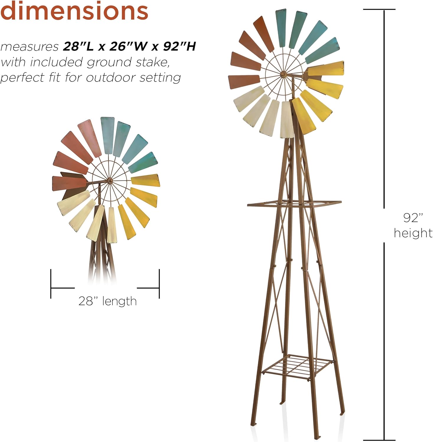 Alpine KIY184 – Soporte de metal para molino de viento, multicolor
