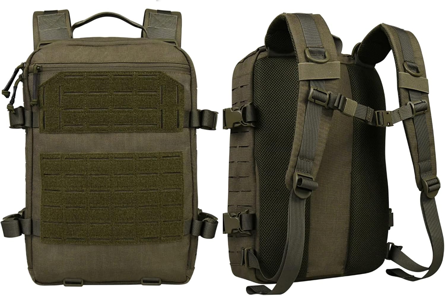 Mythfinder Mochila al aire libre del bolso, paquete de Molle combinado con el chaleco para las aventuras al aire libre, Verde (Ranger Green),