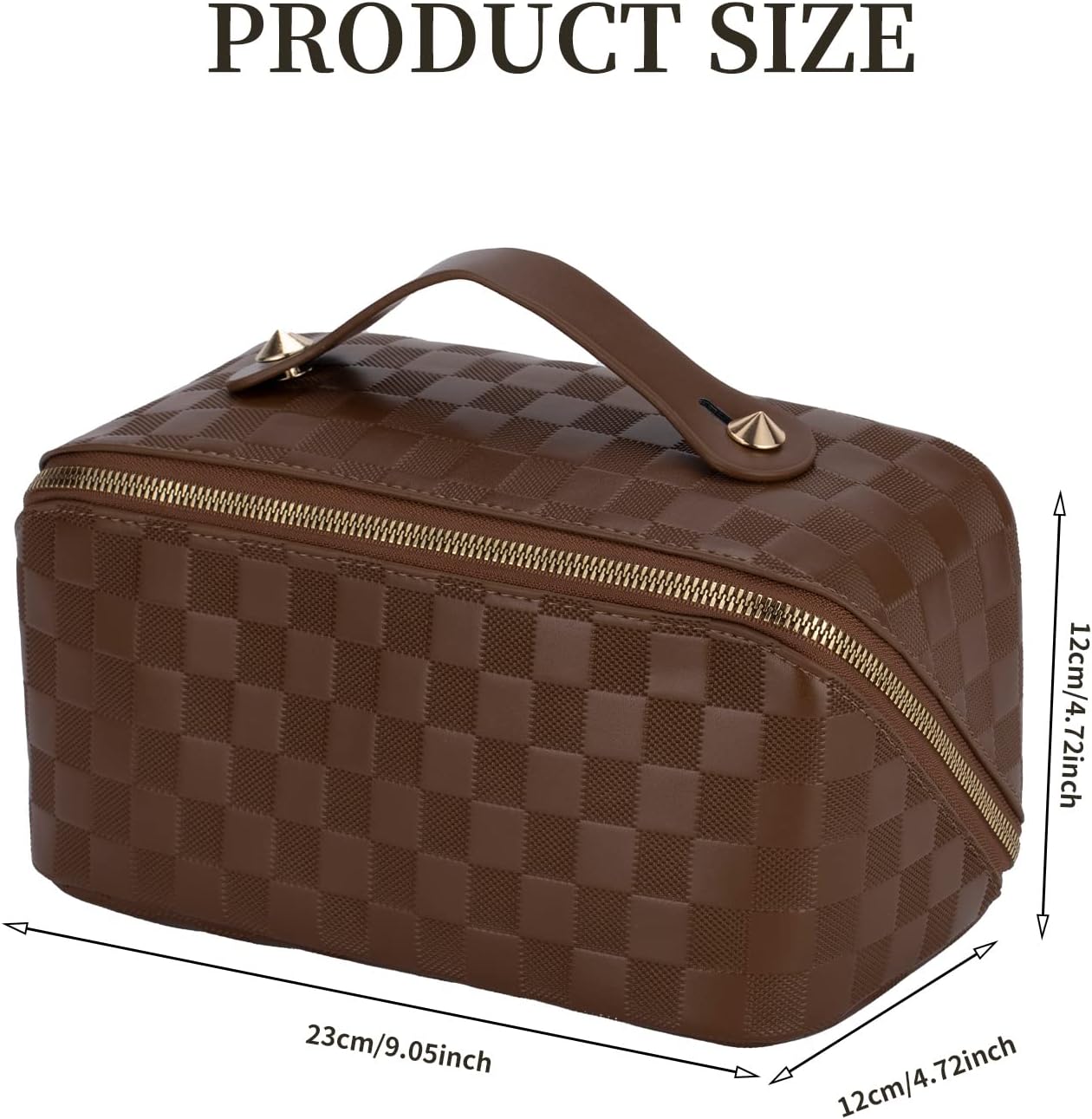 Bolsa de cosméticos – bolsa de cosméticos con patrón de verificación – bolsa portátil impermeable para el cuidado de la piel – bolsa de cosméticos