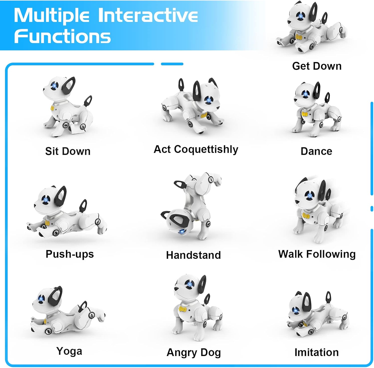 Robot de juguete para perros con control remoto, programable inteligente interactivo robótico, robot de acrobacias a control remoto, juguetes para