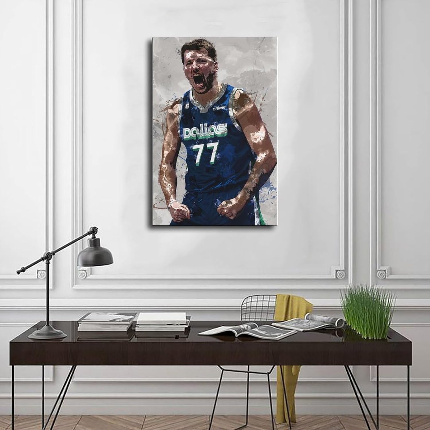 BAVIEN Luka Doncic – Pósteres artísticos de baloncesto, 8 lienzos, pósteres de decoración de pared, pinturas para sala de estar y dormitorio, marco