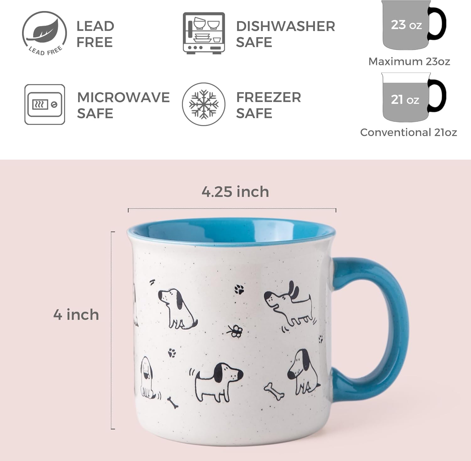 AmorArc Juego de 2 tazas de café de cerámica grandes de 22 onzas, tazas de gran tamaño con mango grande para hombres, mujeres, papá, mamá, taza