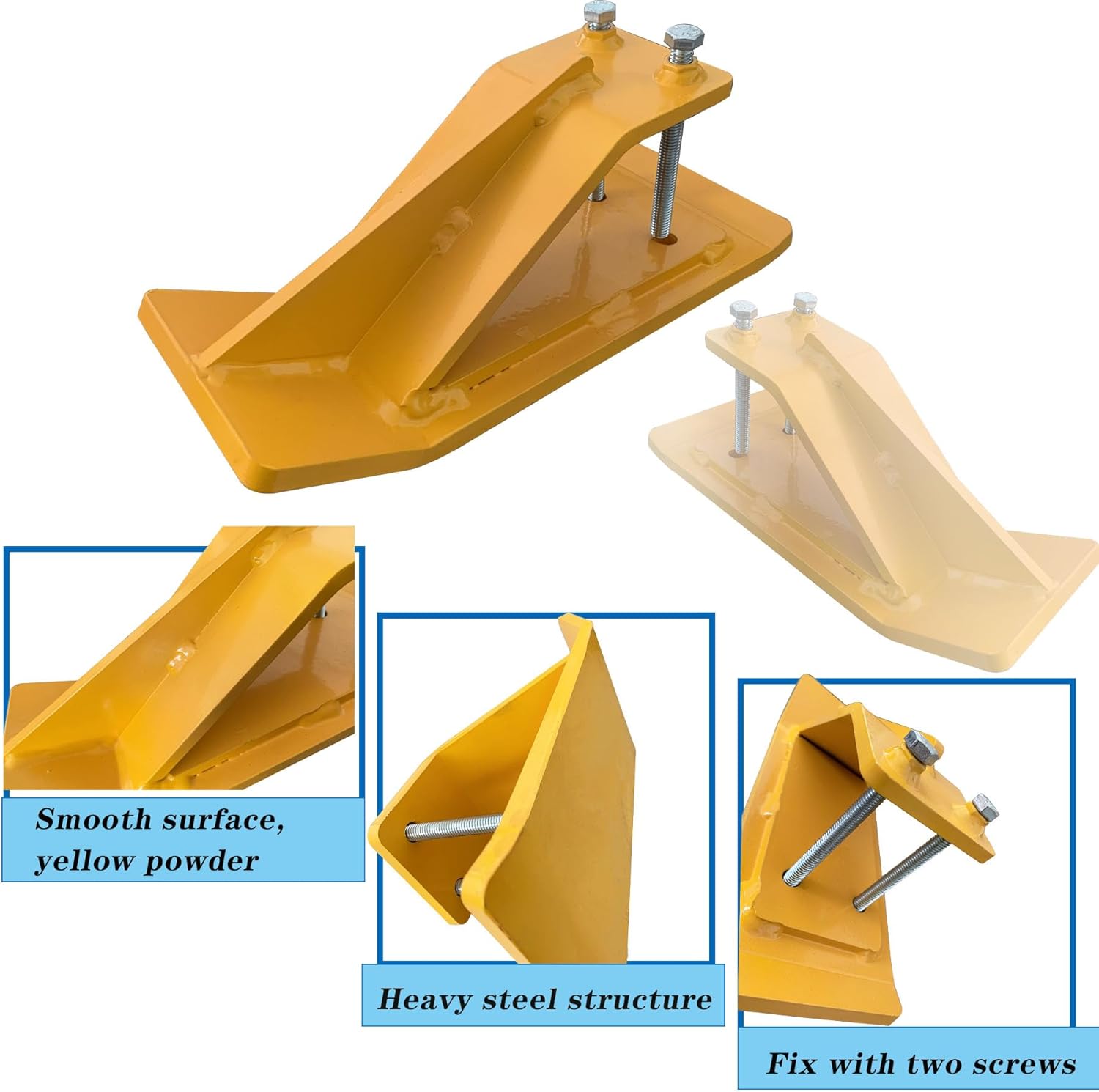 2 protectores de cubo de tractor amarillo, protector de borde, tuercas y pernos de doble bloqueo, protector antideslizante para accesorios de cubo