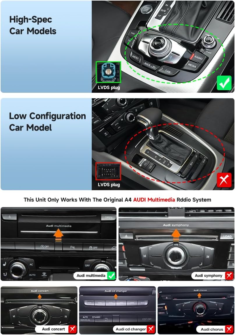 Android 13 CarPlay para Audi A4 B8 A5 2009-2016 MMI High CD Changer GPS Car Multimedia Player Navegación Auto Radio Estéreo DSP WiFi Netlifx.