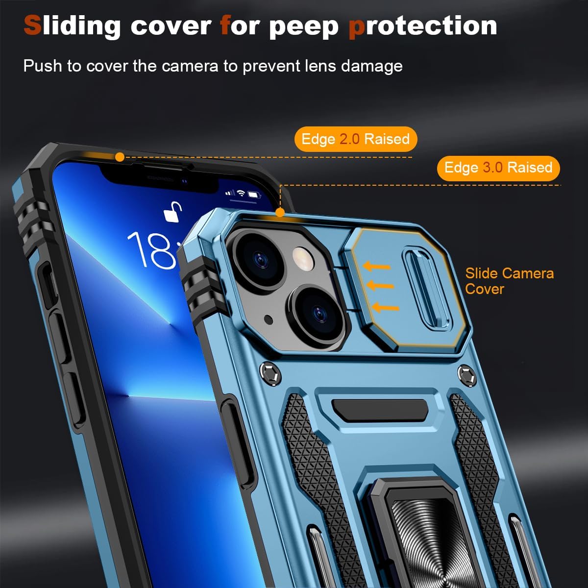 Funda para Samsung Galaxy S23 Ultra, con soporte, cubierta deslizante para cámara, parte trasera mate de grado militar, a prueba de golpes, para