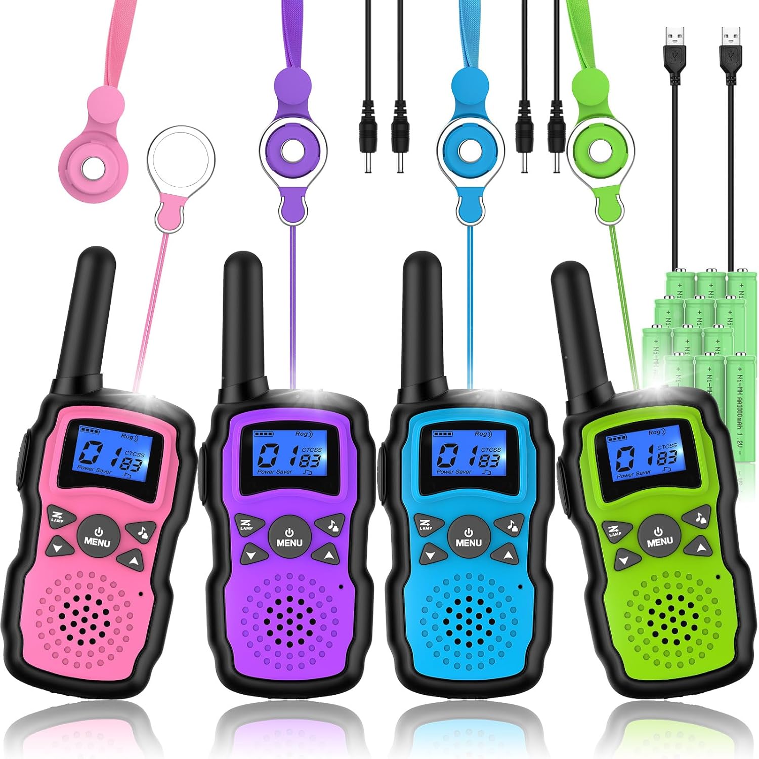 Wishouse Walkie Talkies recargables para niños y adultos de largo alcance, regalo de cumpleaños de Navidad para niños y niñas de 3, 4, 5, 6, 7, 8,