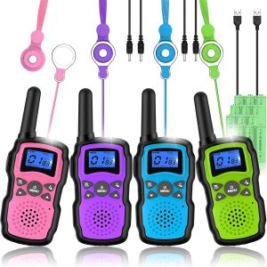 Wishouse Walkie Talkies recargables para niños y adultos de largo alcance, regalo de cumpleaños de Navidad para niños y niñas de 3, 4, 5, 6, 7, 8, Wishouse Walkie Talkies recargables para niños y adultos de largo alcance, regalo de cumpleaños de Navidad para niños y niñas de 3, 4, 5, 6, 7, 8,