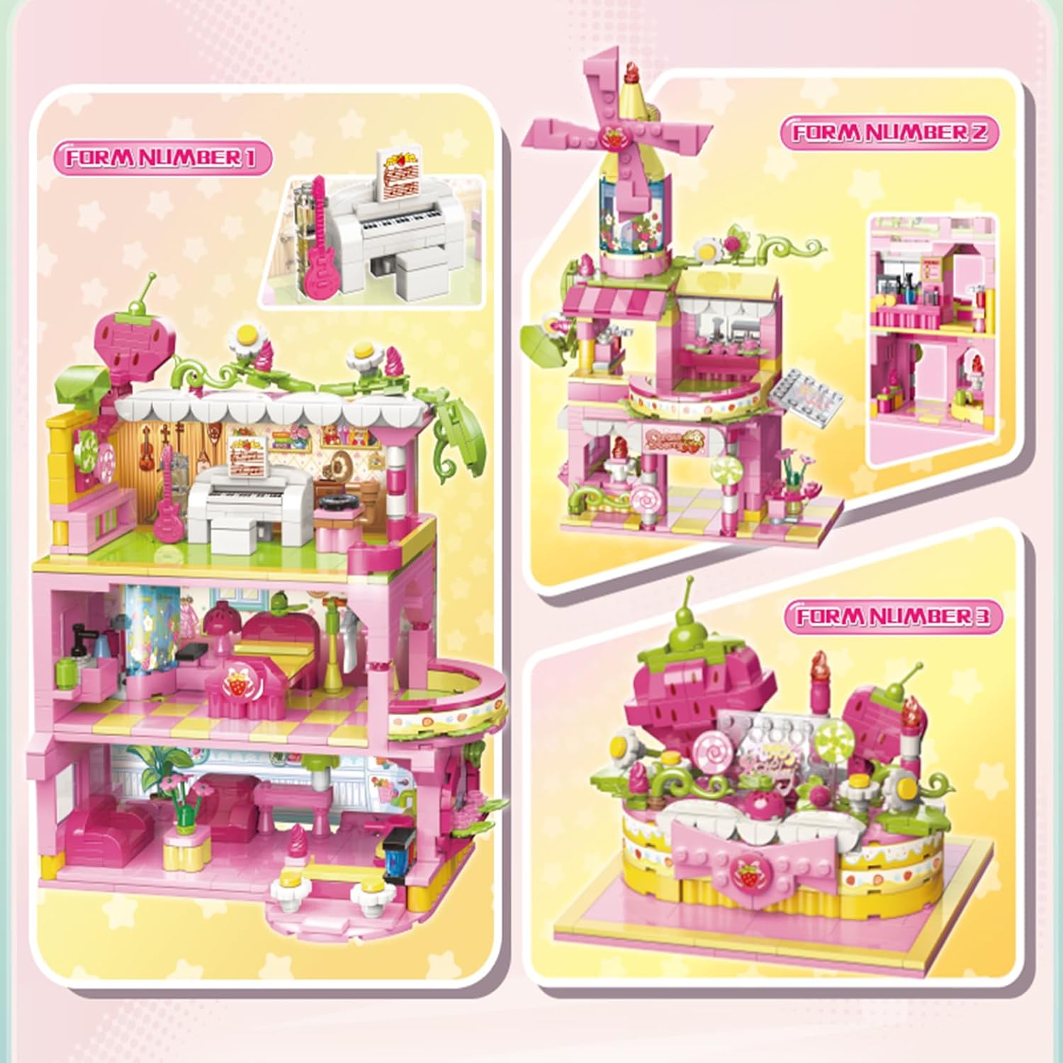 Kit de juguetes de construcción de casa 3 en 1 para niña, compatible con ladrillos Lego, gran regalo para niñas de 8 a 12 años (580 piezas)