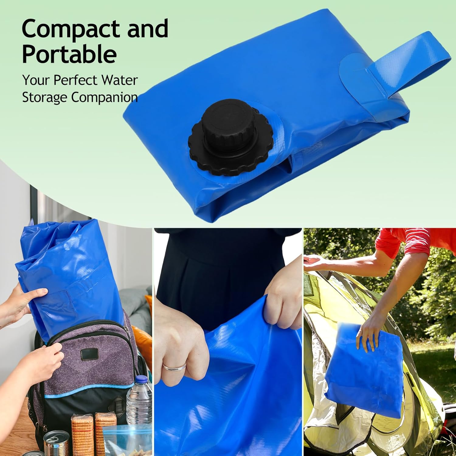 Vejiga de almacenamiento de agua de gran capacidad – Tanques de vejiga de agua plegables Bolsa de agua suave portátil para agua de lluvia Contenedor