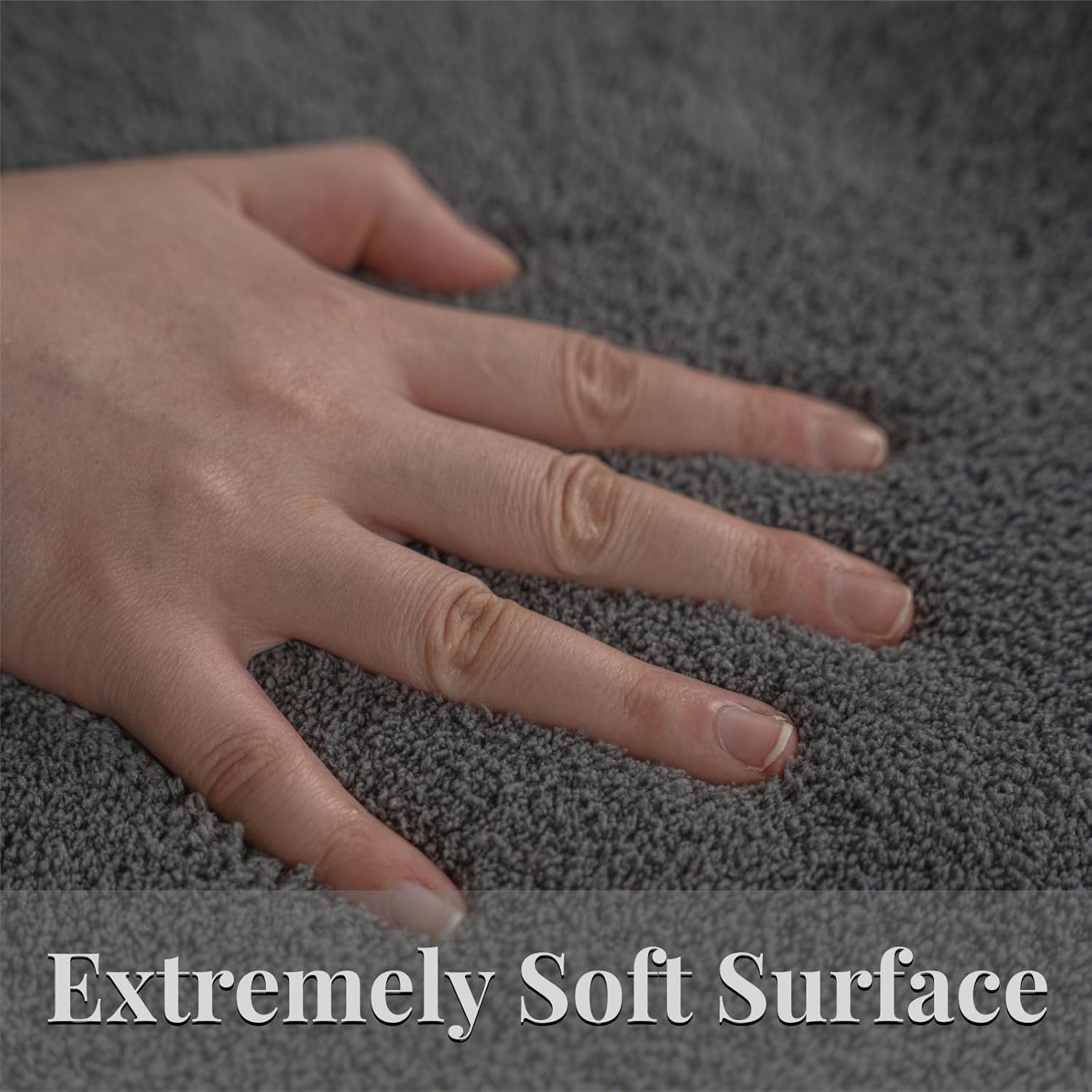 STARUIA Alfombra de área suave para dormitorio, alfombra gris lavable de 5 x 7 pies para sala de estar, alfombra lanuda antideslizante para el