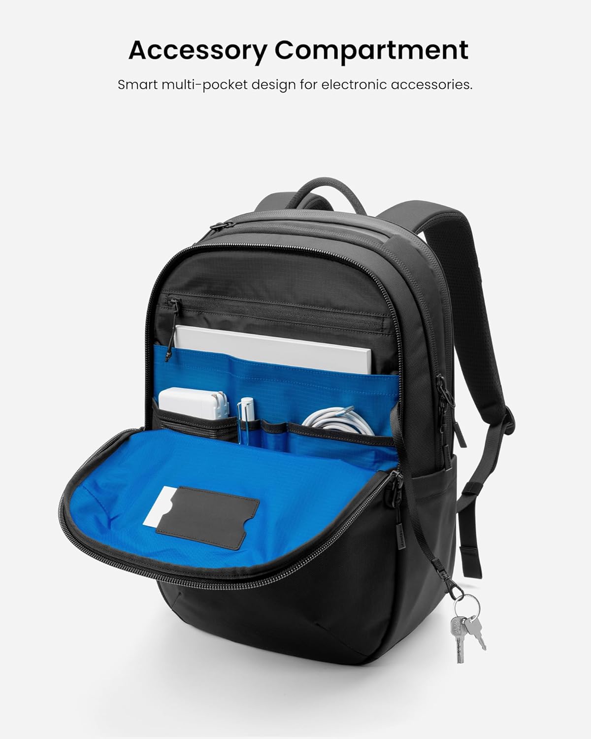 tomtoc Mochila para laptop de 17.3 pulgadas, mochila impermeable para computadora de viaje, ideal para viajes diarios, exploración urbana, viaje de