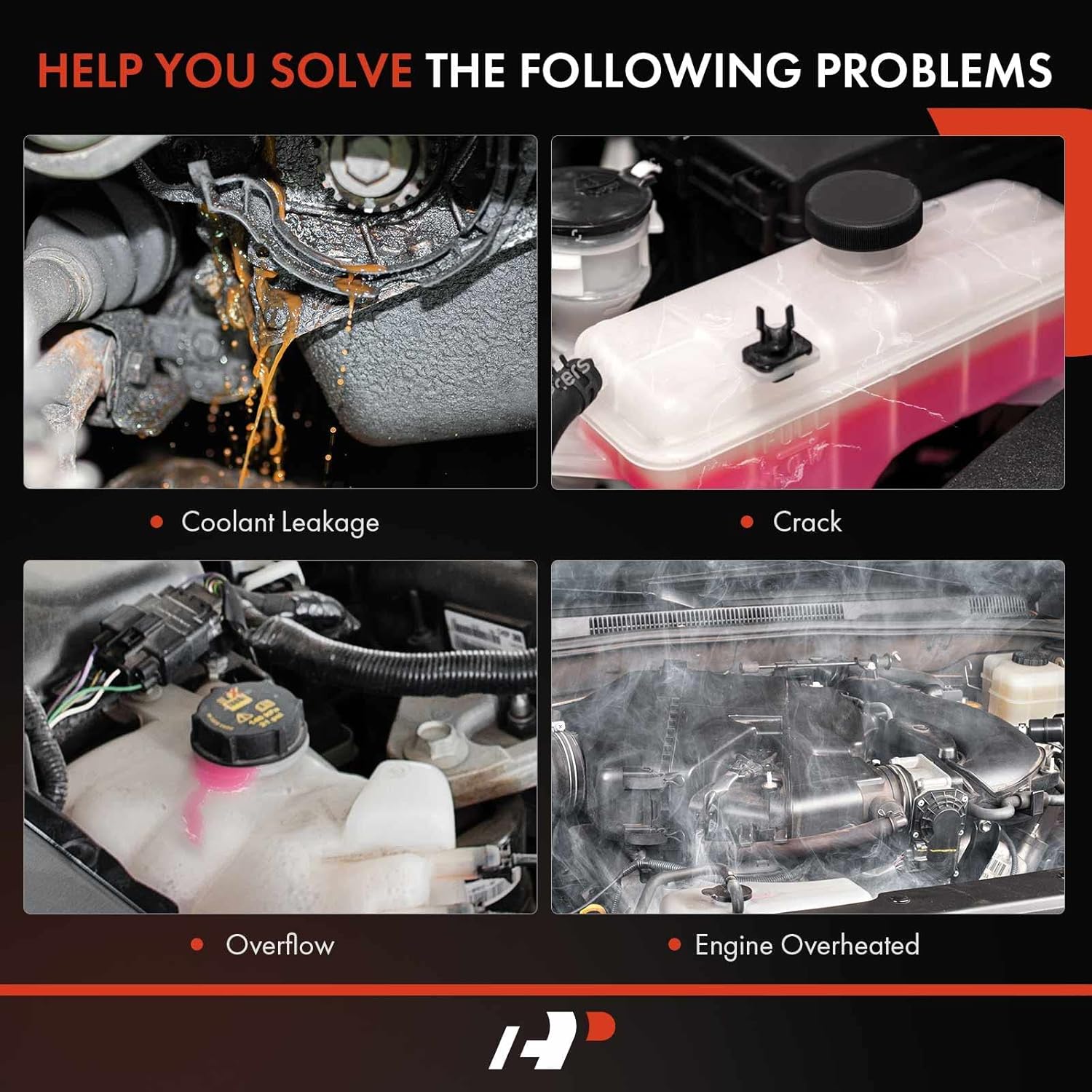 A-Premium Tanque de depósito de recuperación de desbordamiento de refrigerante del motor compatible con Ford Transit-150, Transit-250, Transit-350,
