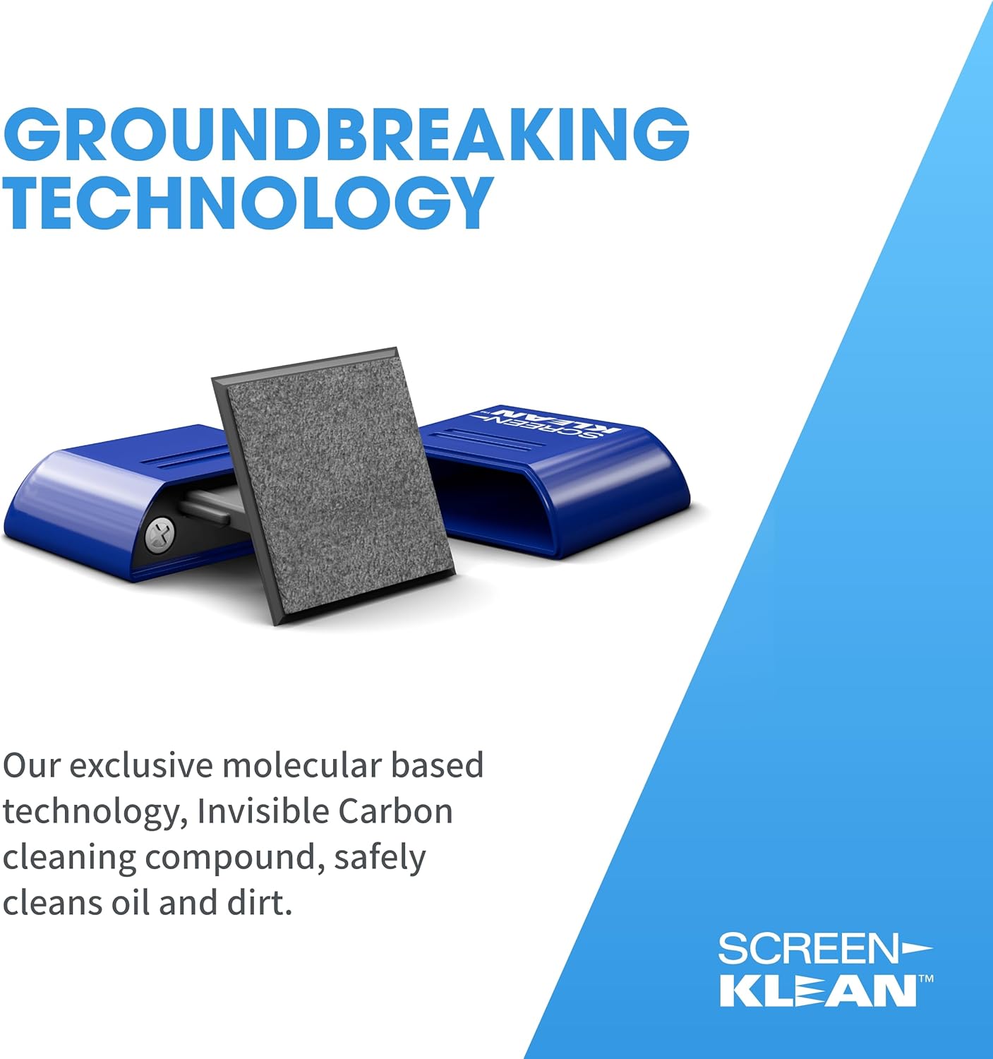 ScreenKlean – Limpiador de pantalla para tabletas, tecnología eficiente y duradera de microfibra de carbono inyectada, color azul