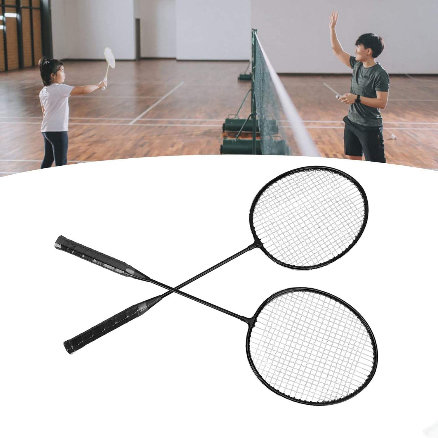 Juego de raquetas de bádminton para juegos de patio trasero al aire libre, juego recreativo, principiantes, raqueta de bádminton de aleación de