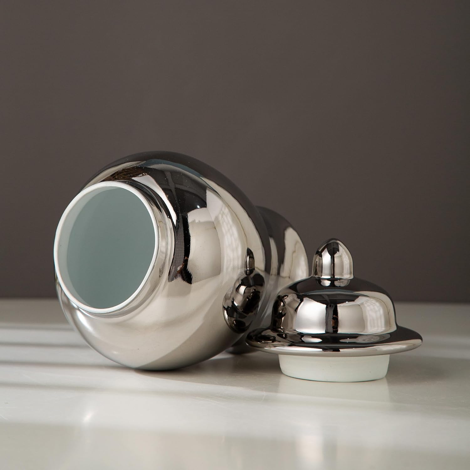 ZRLWIVE Tarro de jengibre de cerámica para sala de estar, porcelana con cáscara de huevo, vintage, alto, grande, decoración de piso, detalles de