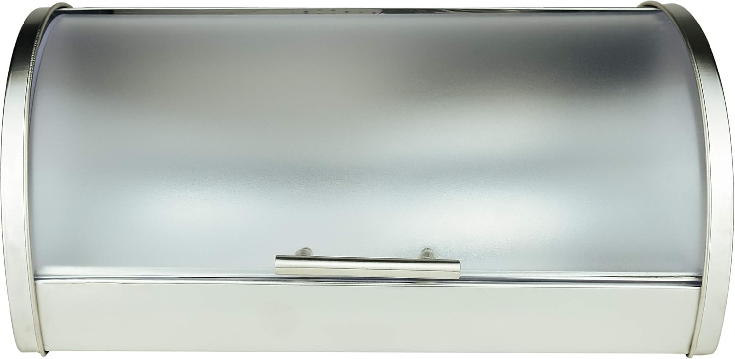Galashield Panera para encimera de cocina  Contenedor de almacenamiento para pan  Panera de acero inoxidable con parte superior enrollable de