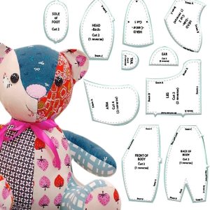 Plantilla de patrones de costura de oso de memoria, juego de reglas de plantilla de oso de memoria, juego de reglas de plantillas acrílicas, Plantilla de patrones de costura de oso de memoria, juego de reglas de plantilla de oso de memoria, juego de reglas de plantillas acrílicas,