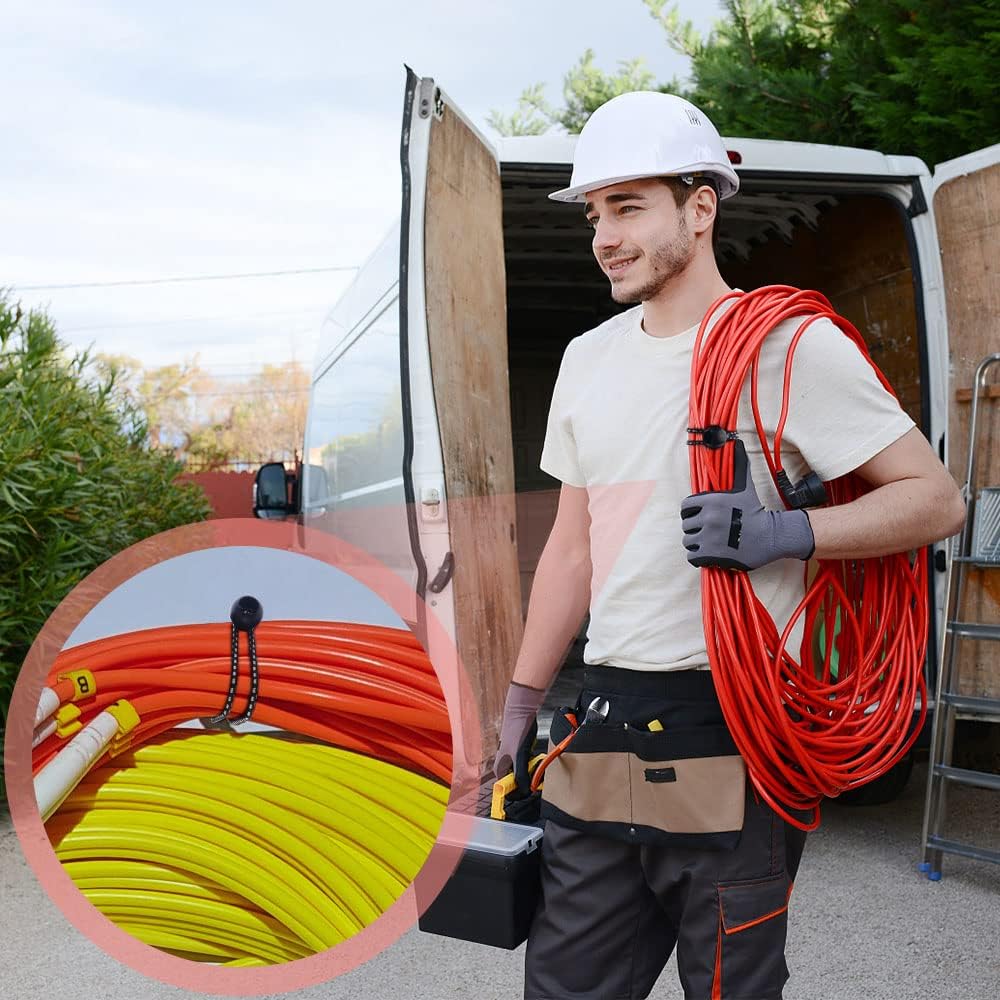 30 cuerdas elásticas con bolas de seguridad, cuerdas elásticas de lona resistente, cuerda de amarre con cuerda elástica, cierre de cuerda para