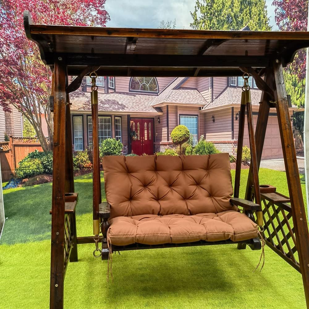 Cojines de banco de 47 x 40 pulgadas, cojines de repuesto para asiento de 2 a 3 plazas, impermeables, de 5 pulgadas, cojines de sofá biplaza para