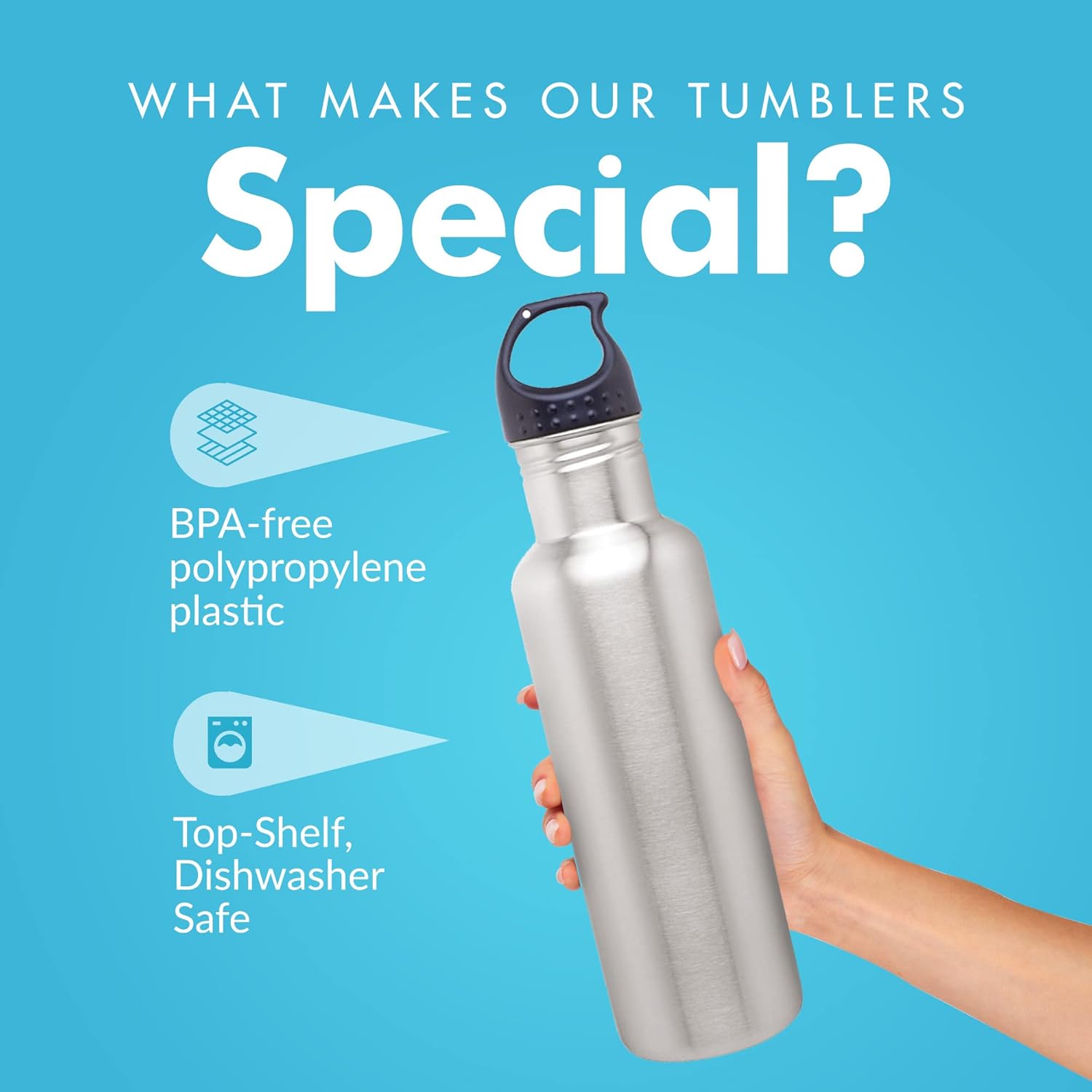 Botella de agua de acero inoxidable (24 oz) de capacidad
