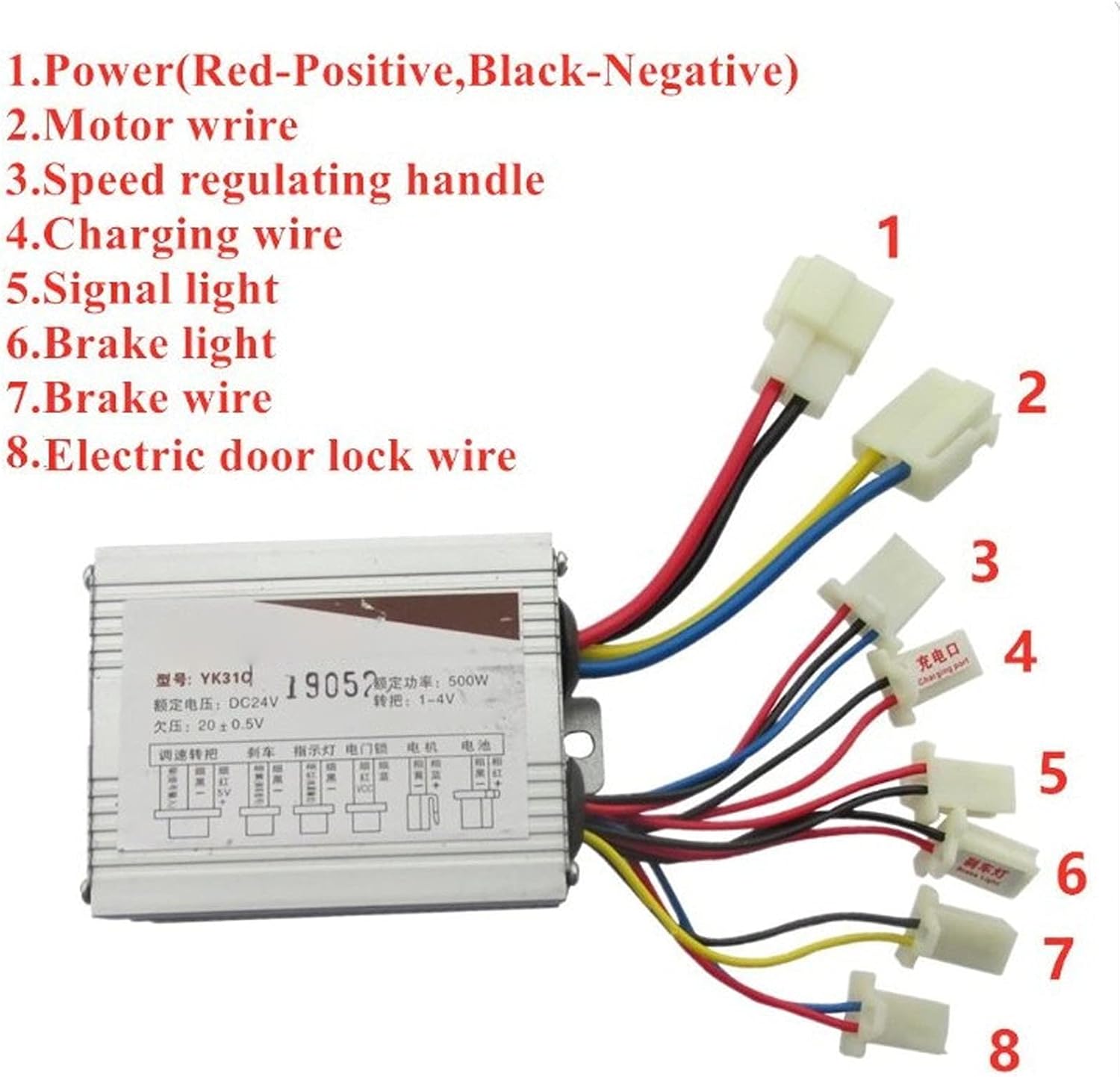 Fydun Motor de 500 W, agarre del acelerador para vbestlife eléctrico cepillado dc controlador de velocidad controlador de bicicleta scooter triciclo