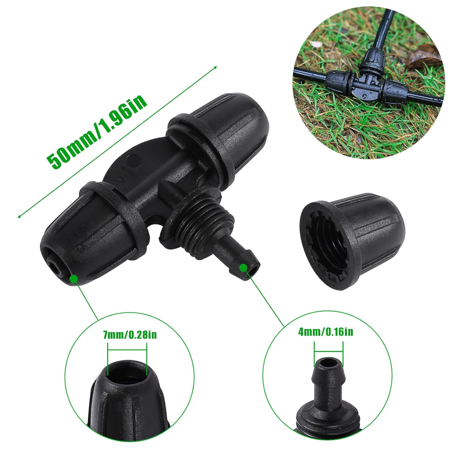 Emisores de riego por goteo para tubo de goteo de 14 pulgadas, goteros de riego automático ajustables de 360 grados en estaca de flecha de 5.5