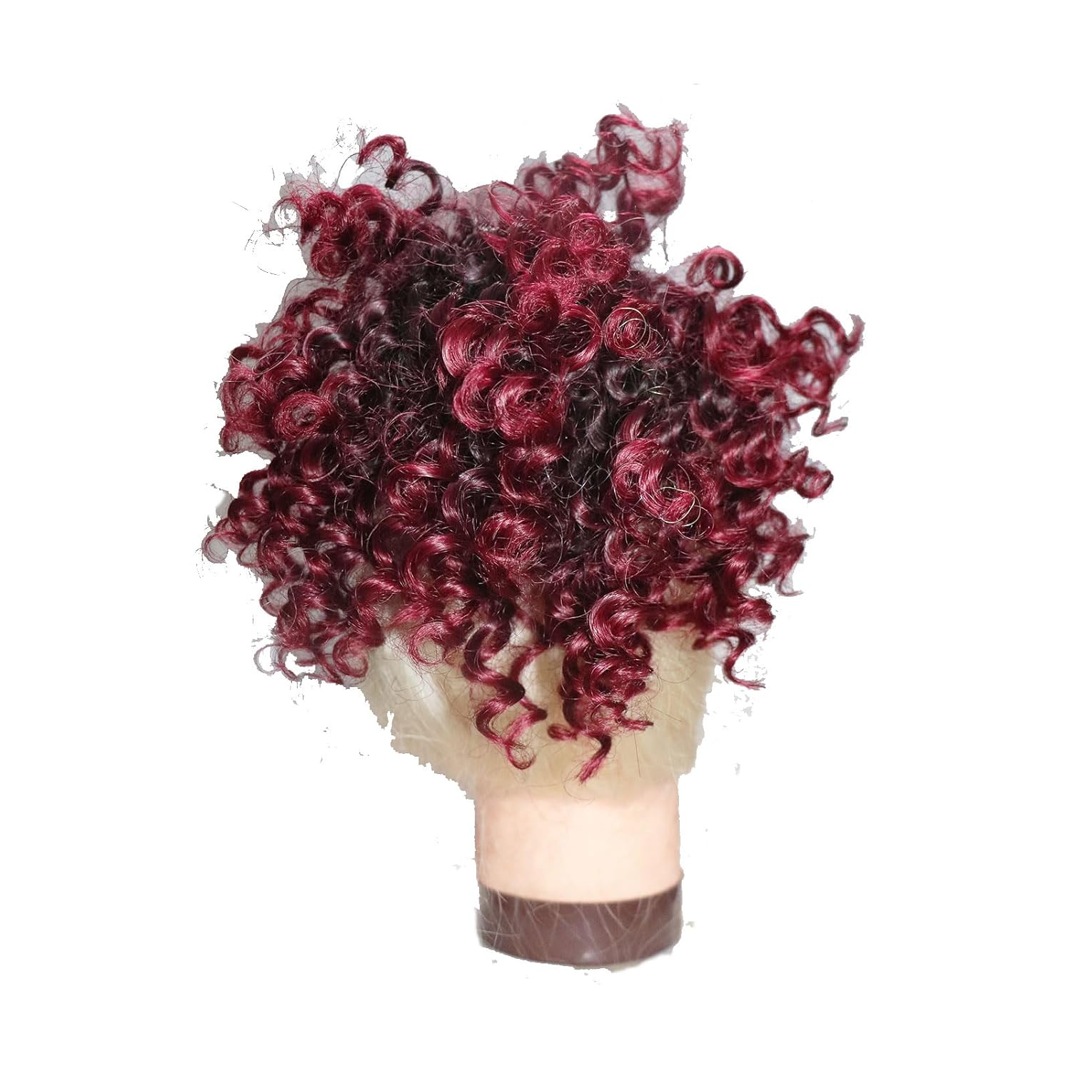Extensiones de cabello sintético corto afro con cordón para cola de caballo con dos clips (1BBurg)