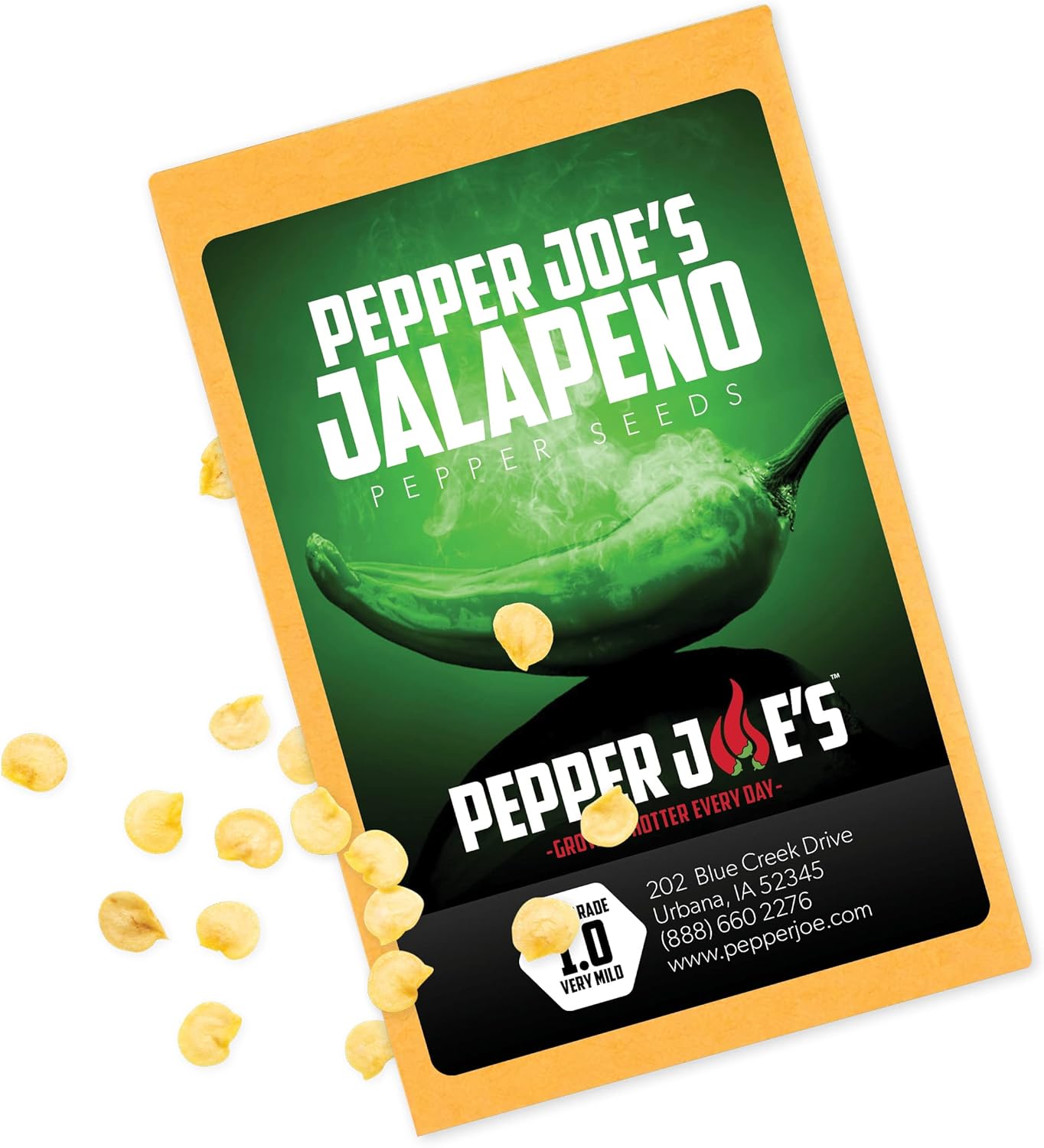 Pepper Joe’s Semillas de pimiento jalapeño  Paquete de 10 semillas exclusivas de pimienta tradicional  Cultivadas en Estados Unidos  Semillas de